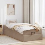 VidaXL Cadre de lit ottoman et matelas cappuccino 90x200 cm similicuir