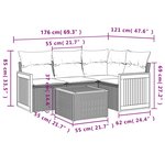 vidaXL Salon de jardin 5 Pièces avec coussins noir résine tressée