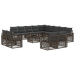 vidaXL Ensemble de canapé de jardin 14 Pièces Gris et Gris foncé