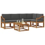 vidaXL Ensemble de canapés d'extérieur 6 Pièces Naturel et Anthracite