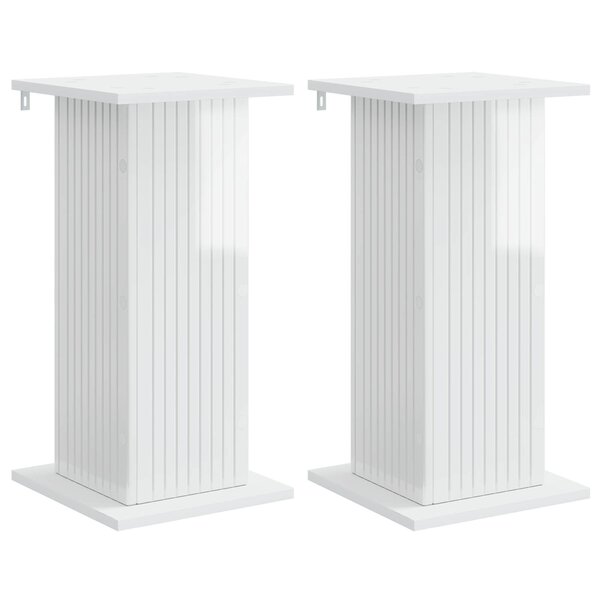 vidaXL Support de Plante 2 pc Blanc brillant 30 5 x 30 x 60 5 cm