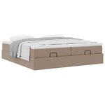 VidaXL Cadre de lit ottoman et matelas cappuccino 200x200cm similicuir
