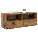 vidaXL Meuble TV mural Bois Ancien 80 x 30 x 30 cm Bois d'ingénierie