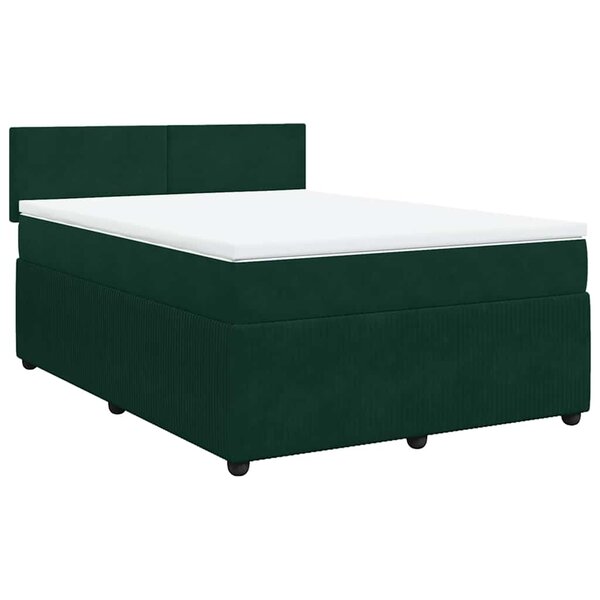vidaXL Sommier à lattes de lit et matelas Vert foncé 160x200cm Velours