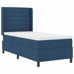 vidaXL Lit à ressorts avec matelas Bleu 80 x 200 cm tissu