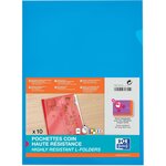 Lot de 10 Pochettes coin A4 (21x29 7 cm) PVC150 Lisse Ultra Resistante Acidulés OXFORD