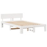 vidaXL Cadre de lit Blanc 135 x 190 cm Bois de pin massif