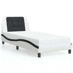 vidaXL Cadre de lit avec lumières LED blanc noir 90x190 cm similicuir