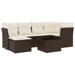 vidaXL Salon de jardin avec coussins 7 Pièces marron résine tressée