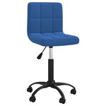 Chaise fauteuil siège pivotante de bureau informatique étude velours bleu 02_0024093