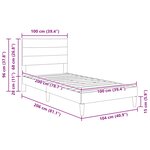 vidaXL Cadre de lit avec tête de lit Gris clair 100 x 200 cm Tissu