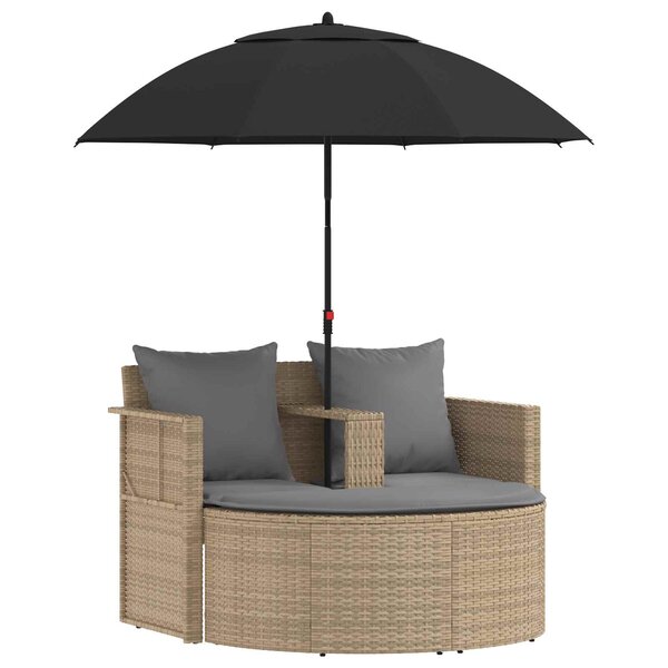 vidaXL Canapé de jardin 8 Pièces Beige et Gris clair polyrotin