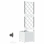 vidaXL Pots de jardin Blanc 40 x 40 x 142 cm Acier