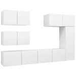vidaXL Ensemble de meubles TV 6 Pièces Blanc Bois d'ingénierie