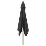 vidaXL Parasol de jardin avec mât en bois noir 300x300x273 cm