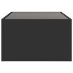 vidaXL Table basse avec LED infini noir 90x50x30 cm