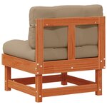 vidaXL Sofa de jardin milieu Pin massif Brun Ciré
