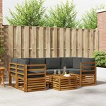 vidaXL Ensemble de canapés d'extérieur 7 Pièces Naturel et Anthracite