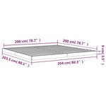 vidaXL Cadre de lit blanc 200x200 cm bois de pin massif