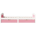 vidaXL Lit de jour et 2 tiroirs sans matelas IRUN blanc rose 90x200 cm