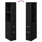 vidaXL Armoire de salle de bain étroite Chêne noir 22 x 41 x 135 cm