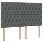 vidaXL Lit avec rangement et matelas Gris foncé 140 x 200 cm Polyester