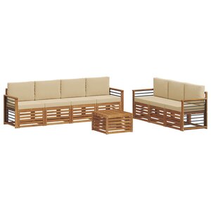 vidaXL Ensembles de canapés avec coussin 8 Pièces Naturel et Beige