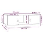 vidaXL Table basse Gris 100x50x35 cm Bois massif de pin