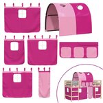 vidaXL Lit mezzanine enfants avec tunnel sans matelas rose 80x200 cm