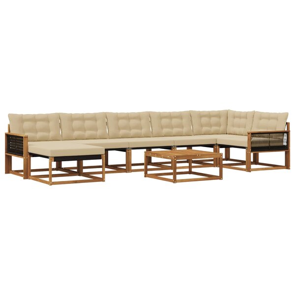 vidaXL Ensemble de canapés d'extérieur 8 Pièces Naturel et Beige