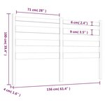 vidaXL Tête de lit Gris 156x4x100 cm Bois massif de pin