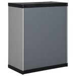 vidaXL Armoire de rangement de jardin 1 étagère Gris/noir 68x40x85 cm