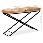 vidaXL Table console Bois de manguier massif 130 x 40 x 80 cm