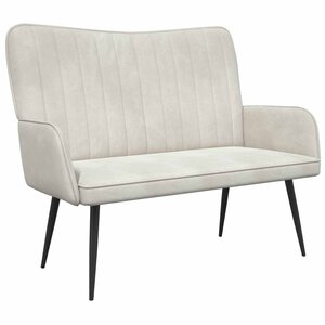 vidaXL Sofa 2 places Crème 115 x 61 x 87 cm Velours