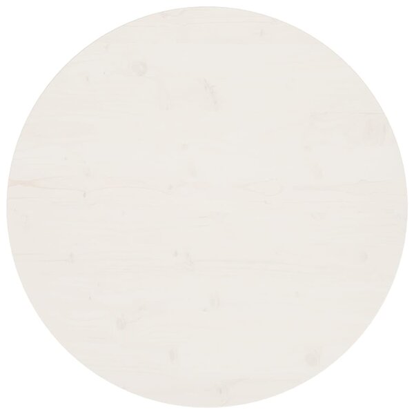 vidaXL Dessus de table Blanc Ø80x2 5 cm Bois de pin massif