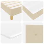 Lit à ressort vidaXL avec matelas crème 140x190 cm en tissu