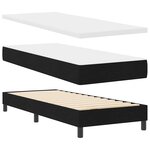 vidaXL Lit à ressorts avec matelas Noir 80 x 200 cm tissu