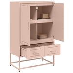 vidaXL Buffet haut rose 68x39x111 5 cm acier laminé à froid