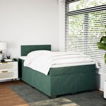 vidaXL Sommier à lattes de lit avec matelas vert foncé 120x190 cm