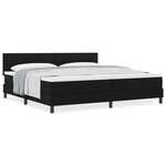 vidaXL Lit à ressorts avec matelas Noir 200x200 cm Tissu