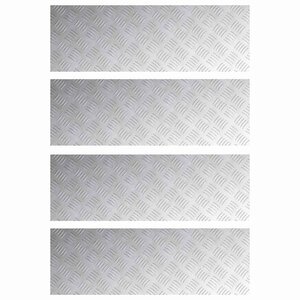 vidaXL Plaques à damier 4 Pièces Argent 90 x 30 cm Aluminium