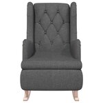vidaXL Fauteuil avec pieds à bascule en bois d'hévéa Gris foncé Tissu