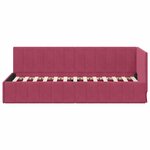 vidaXL Cadre de lit d'angle Bordeaux 80 cm x 200 cm tissu