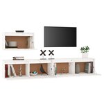 vidaXL Meubles TV 3 Pièces Blanc Bois massif de pin