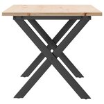 vidaXL Table basse cadre en X 90x40x45 cm bois de pin massif et fonte