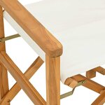 vidaXL Chaise de metteur en scène pliante crème bois teck massif