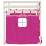 vidaXL Lit superposé sans matelas rose 80x200 cm bois de pin massif