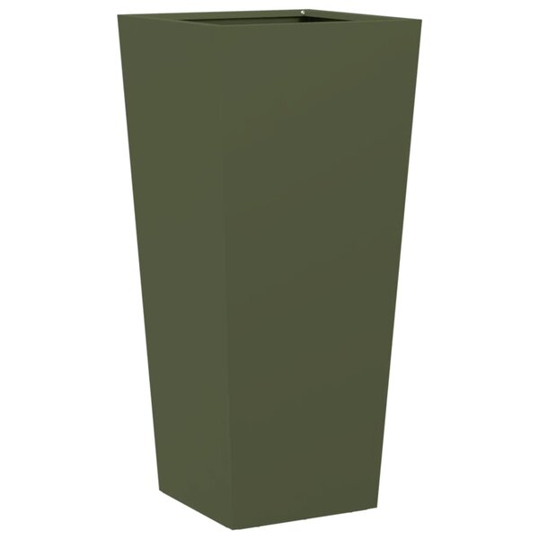 vidaXL Jardinière vert olive 35x35x75 cm acier