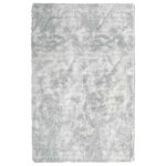 vidaXL Tapis Shaggy à poils longs NAVARRA gris argenté 130x200 cm