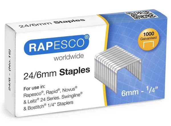 Boite de 1000 agrafes 24/8  galvanisées RAPESCO